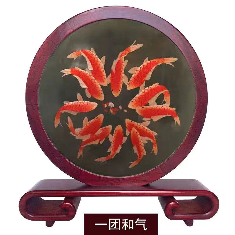 Embroidery--- Handmade double-sided embroidery ornaments