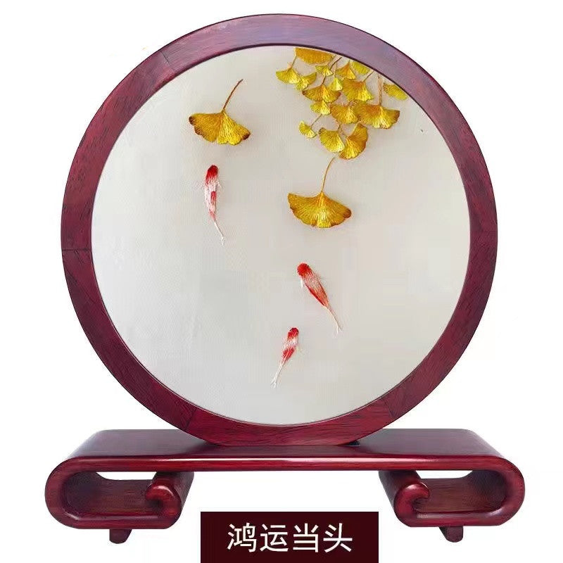 Embroidery--- Handmade double-sided embroidery ornaments