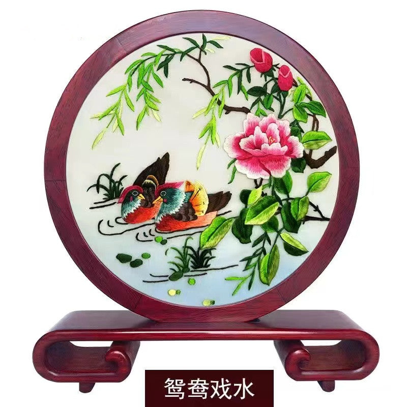 Embroidery--- Handmade double-sided embroidery ornaments