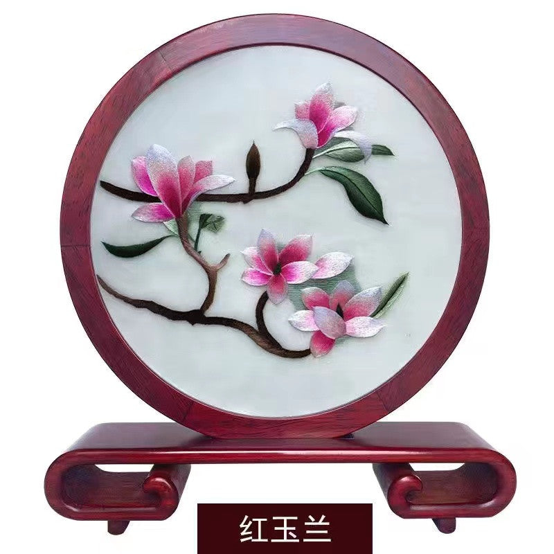 Embroidery--- Handmade double-sided embroidery ornaments