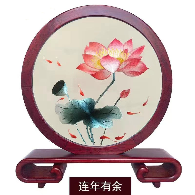 Embroidery--- Handmade double-sided embroidery ornaments