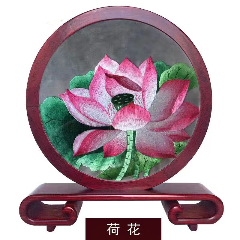 Embroidery--- Handmade double-sided embroidery ornaments