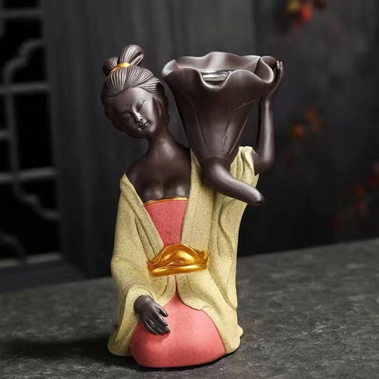 Beauty spouting tea funnel purple sand tea pet ornament