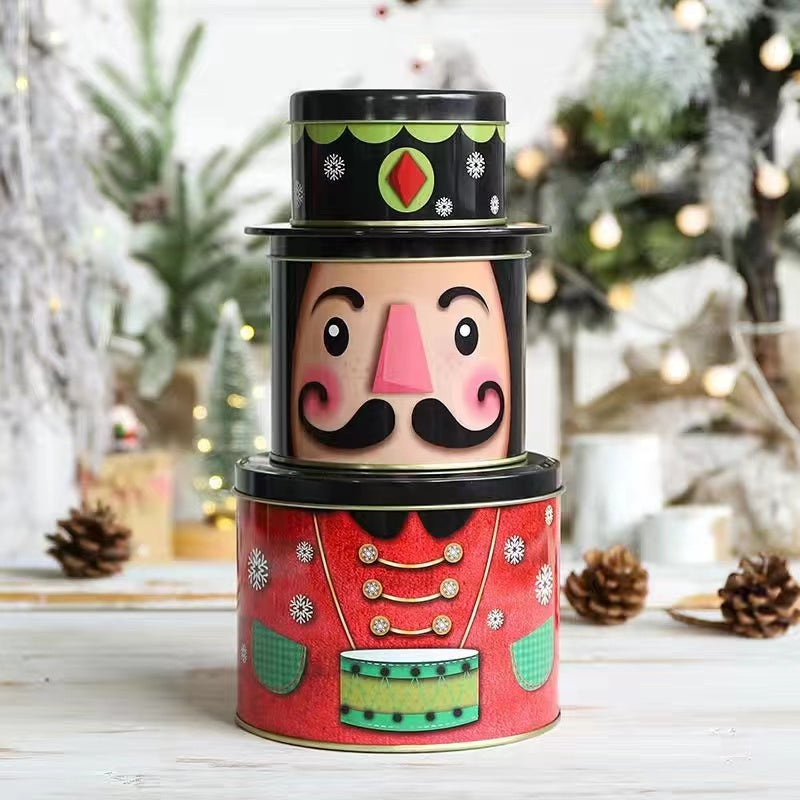 Christmas Three layer tin candy box