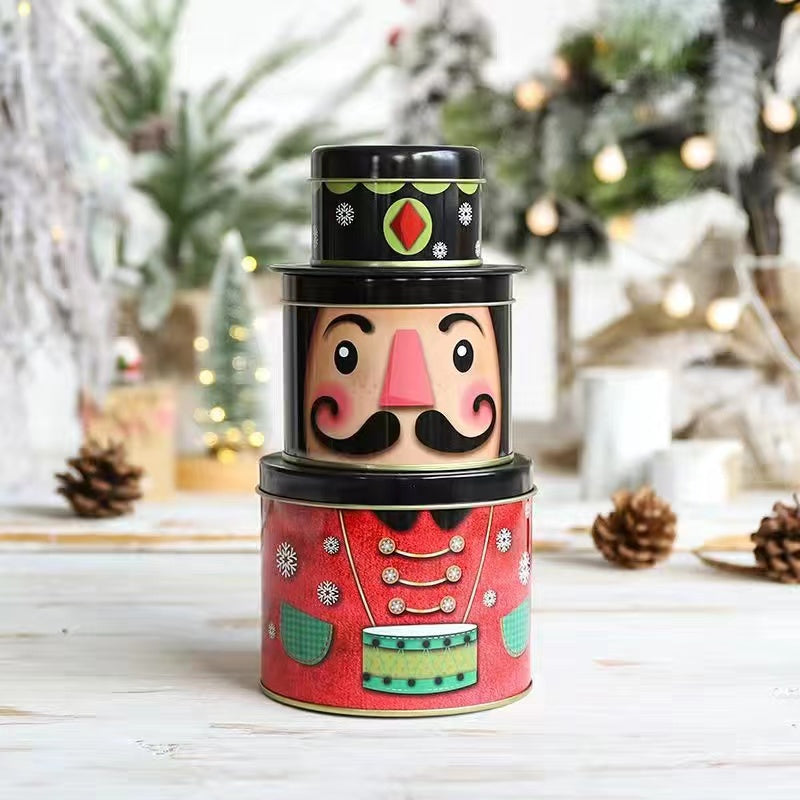 Christmas Three layer tin candy box