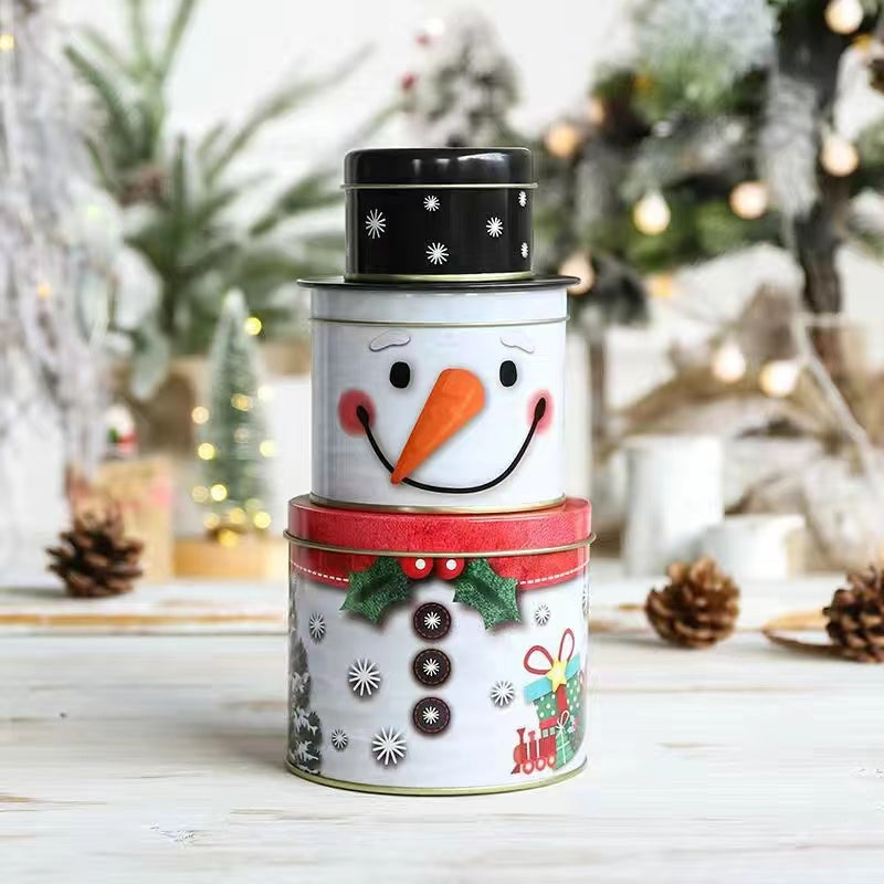 Christmas Three layer tin candy box