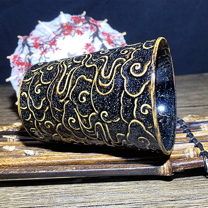 Master Collection---Black lucky cloud teacup(M381)