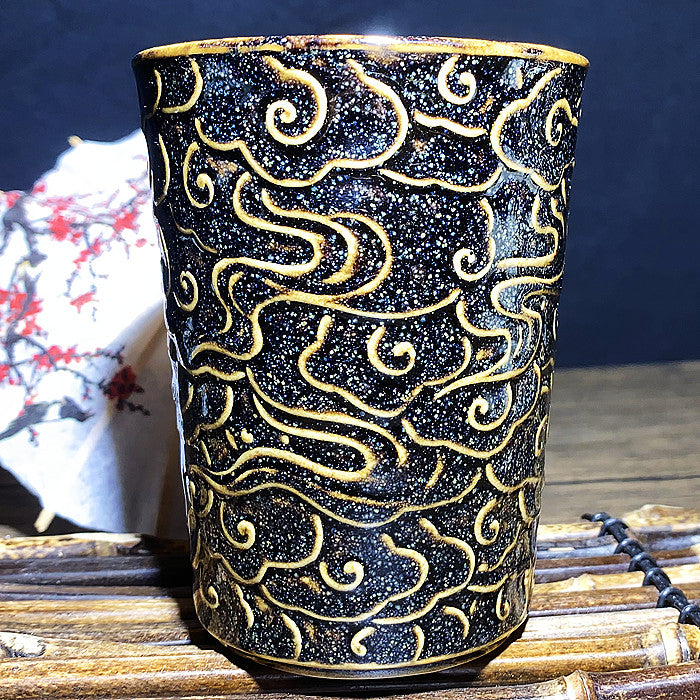 Master Collection---Black lucky cloud teacup(M381)