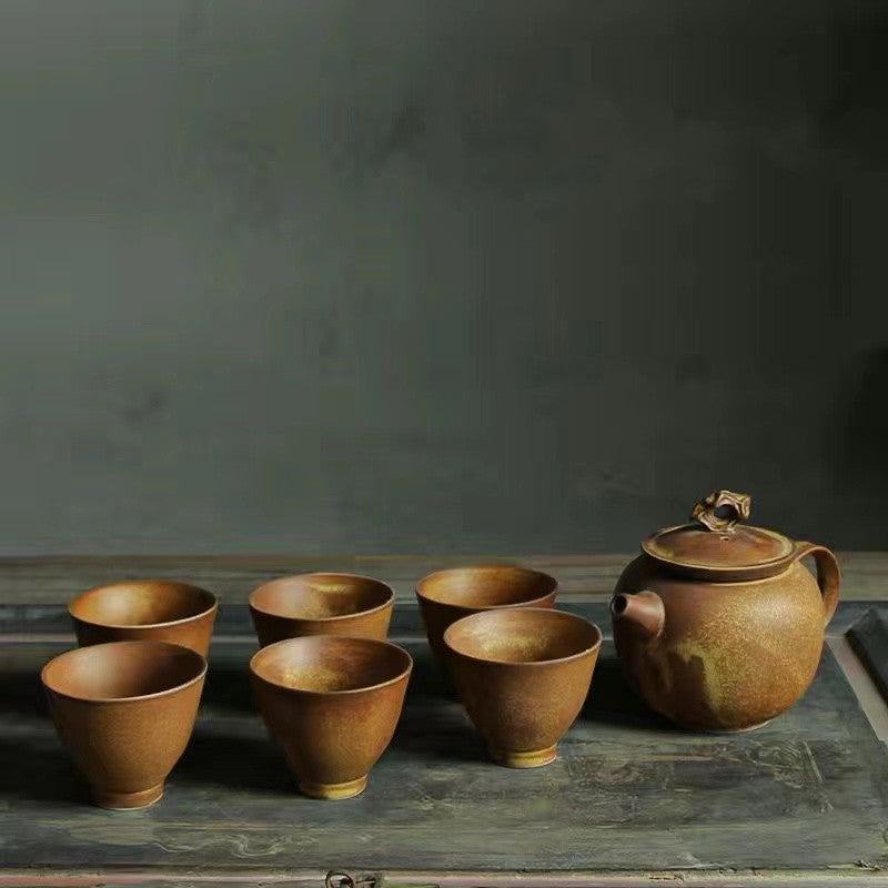 Antique rough pottery handmade high-grade ceramic bowl cover