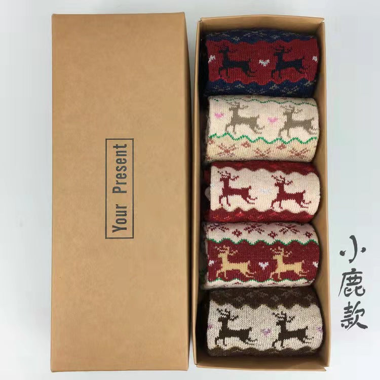 Gift box wool winter Christmas socks