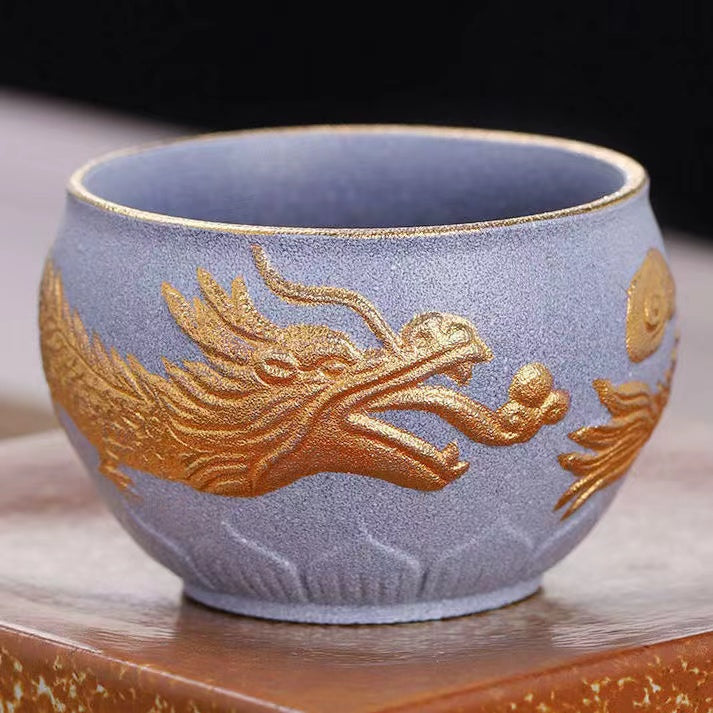 Master Collection-----Chaishao Golden Dragon Master Cup Pure Handmade Tea Cup(M439)