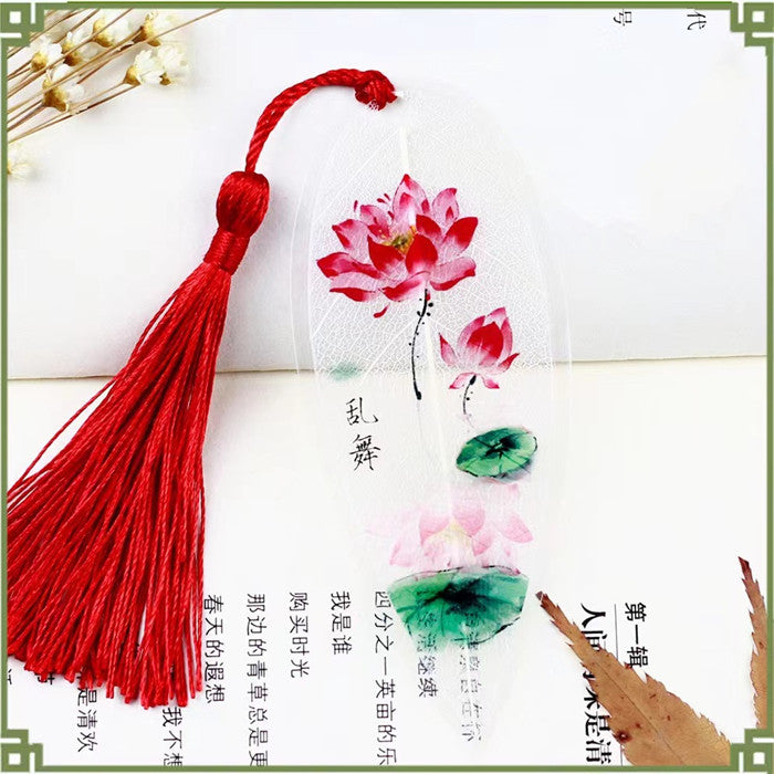 Openwork leaf lotus vein bookmark