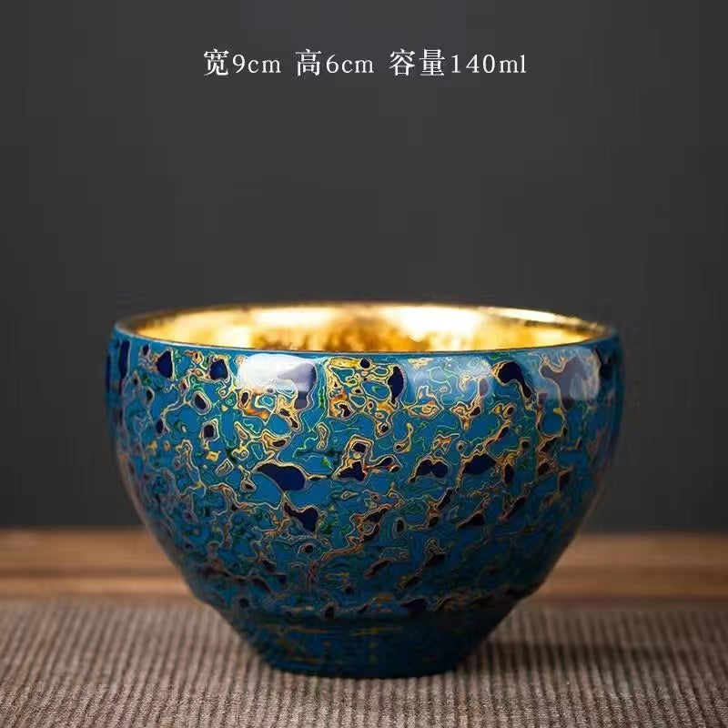 Master Collection--Different Colors Round Golden Daqi Lacquer Series Teacup (M150)