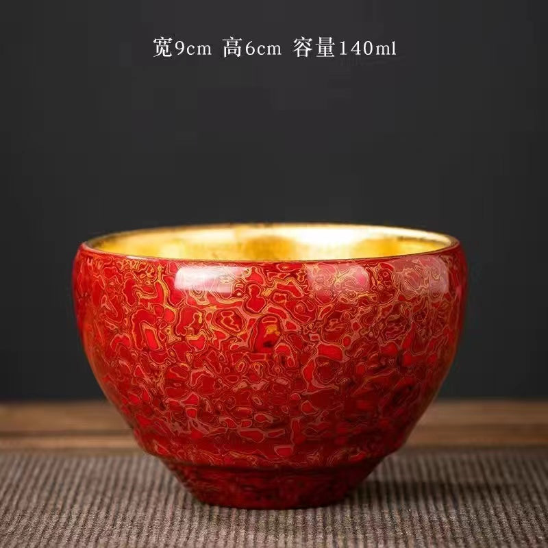 Master Collection--Different Colors Round Golden Daqi Lacquer Series Teacup (M150)