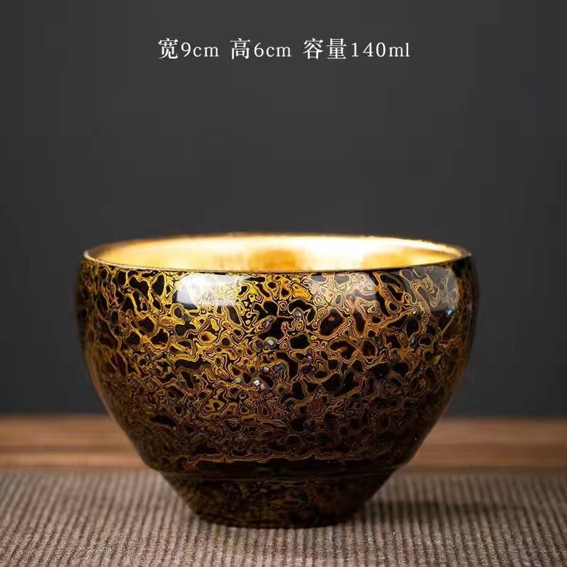 Master Collection--Different Colors Round Golden Daqi Lacquer Series Teacup (M150)