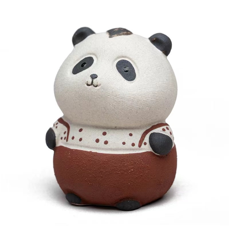 Yixing purple sand tea pet panda ornament