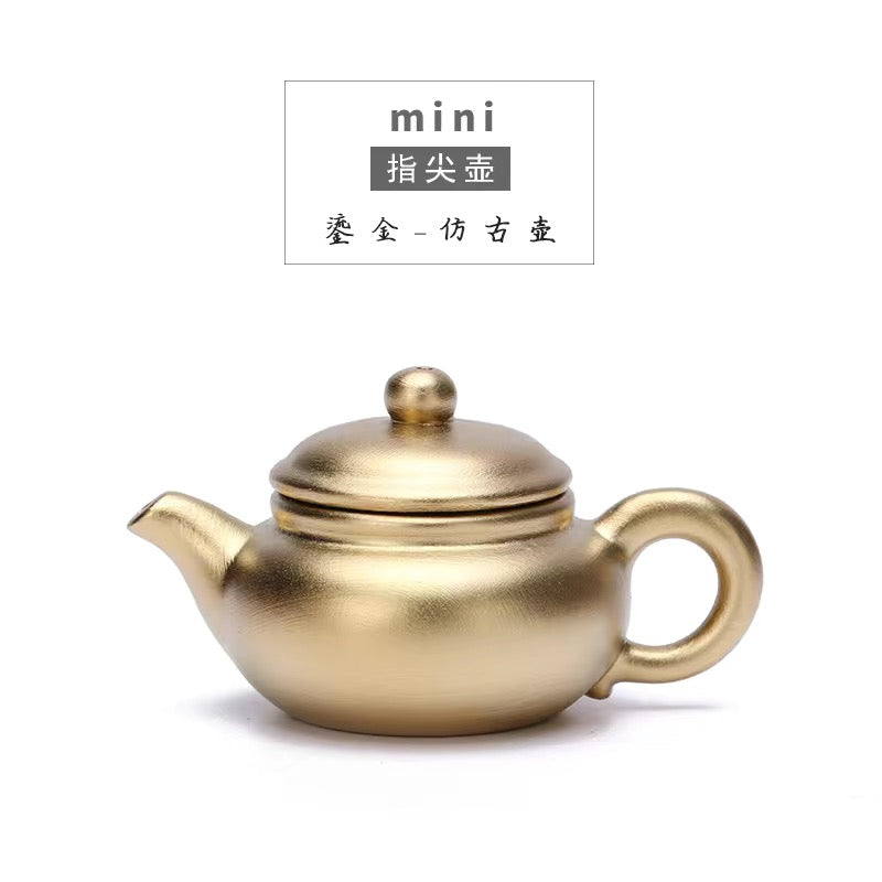 BEMY Mini Purple clay gilt teapot