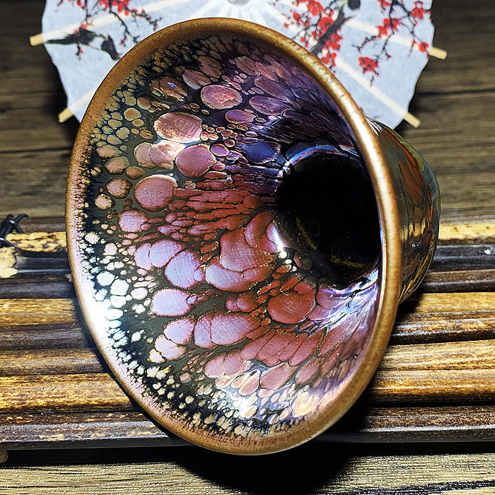 Master Collection----Red and pink oil drop Tea cup(M326)