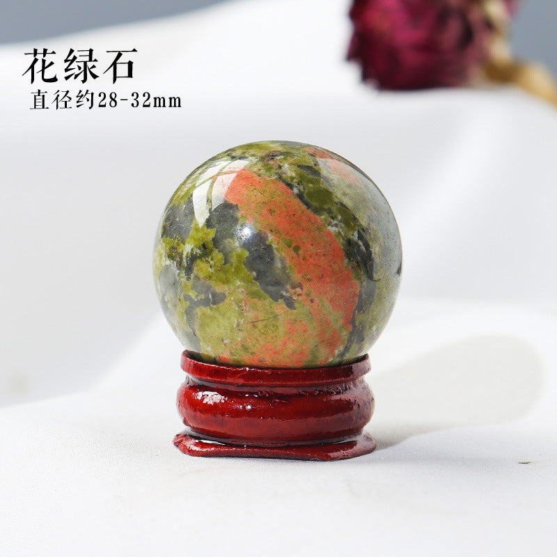 Natural crystal ball ornament